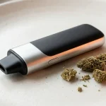 Vaporisateur à herbes sèches moderne sur une surface claire